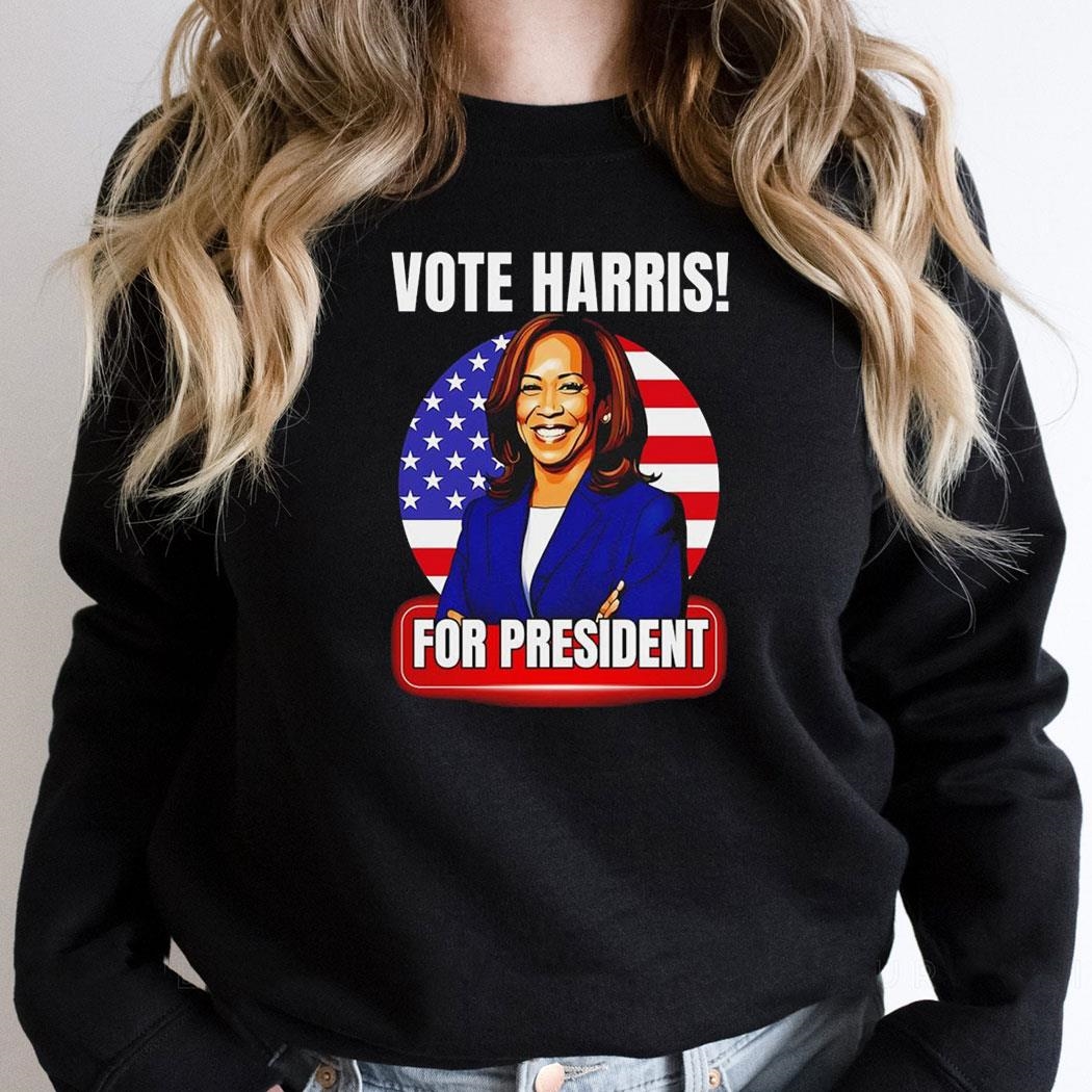 Vote Kamala Harris For President 2024 American Flag Shirt