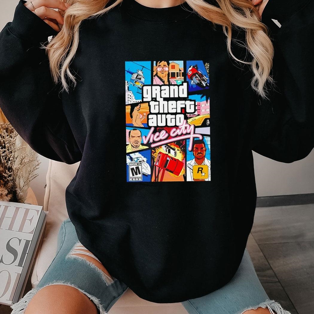 The Man Wearing Grand Theft Auto Vice City Games Shirt Hoodie