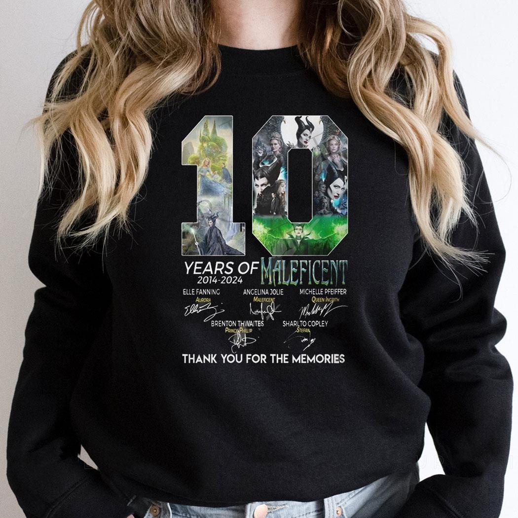 10 Years Of 2014 2024 Maleficent Thank You For The Memories Shirt