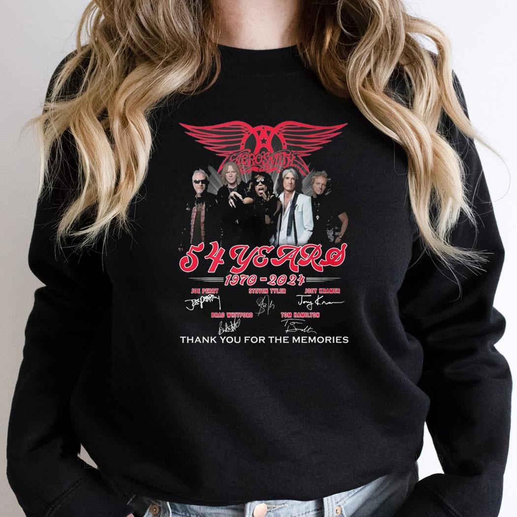 Aerosmith 54 Years 1970 2024 Thank You For The Memories Shirt