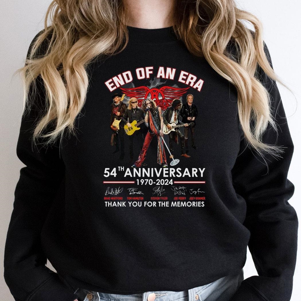 Aerosmith End Of An Era 54th Anniverasry 1970 2024 Thank You For The Memories Shirt