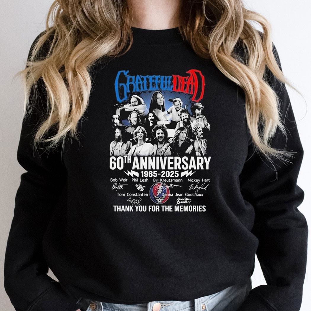 Grateful Dead 60th Anniversary 1965 2025 Signatures Thank You For The Memories Shirt