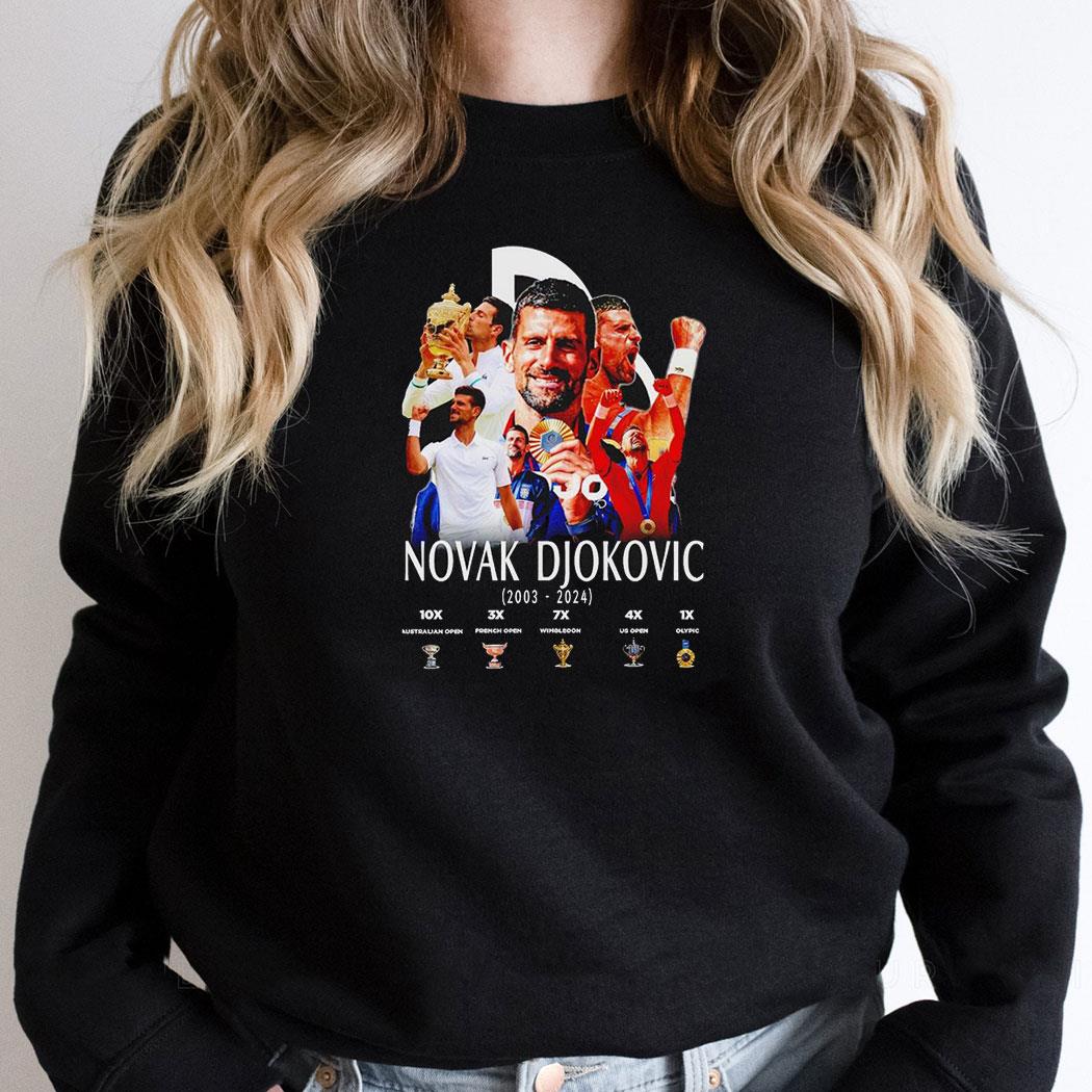 Novak Djokovic And Rafael Nadal Goat With Golden Slam Signatures Shirt