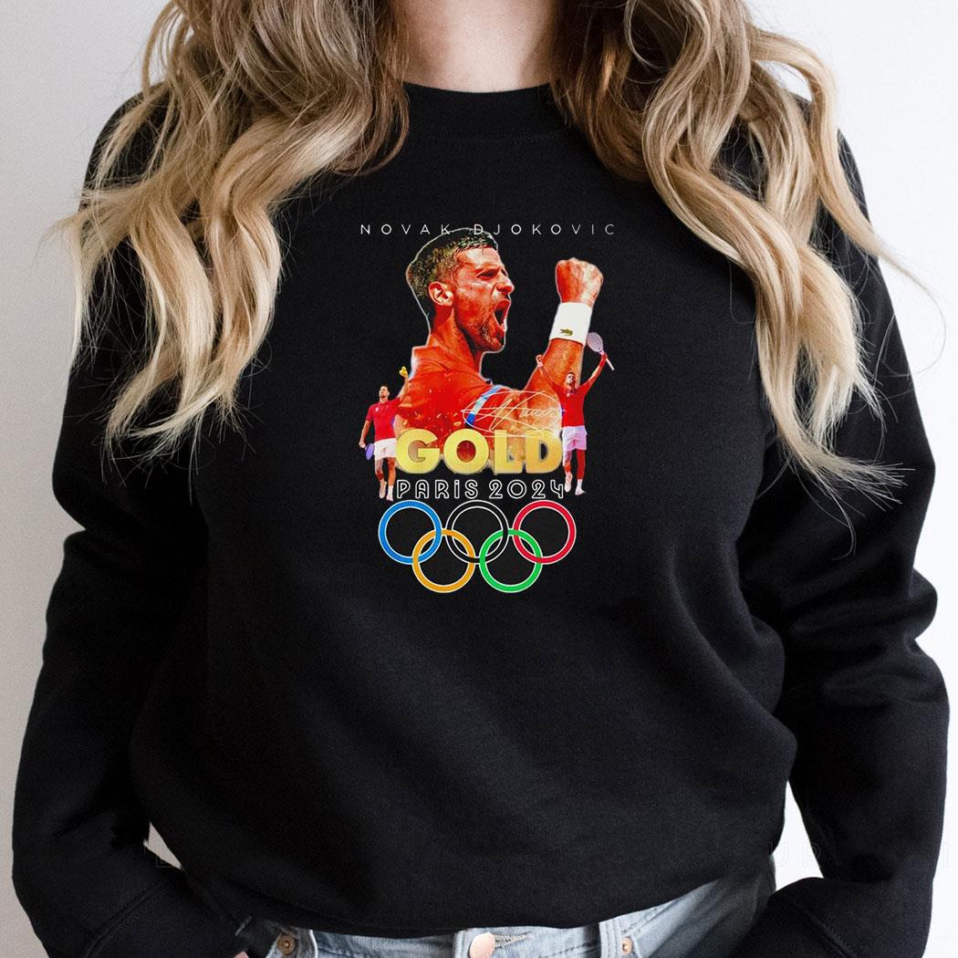 Novak Djokovic Gold Olympic Paris 2024 Shirt