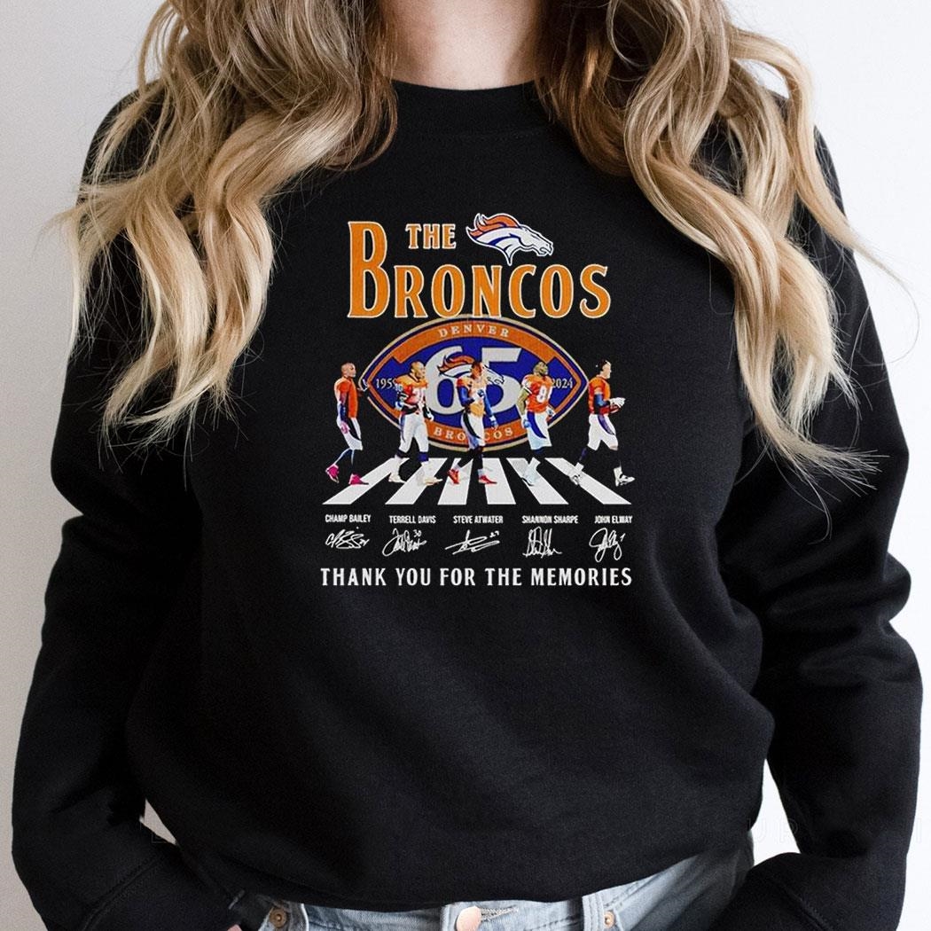 The Denver Broncos Nfl Abbey Road Thank You For The Memories Signatures Shirt