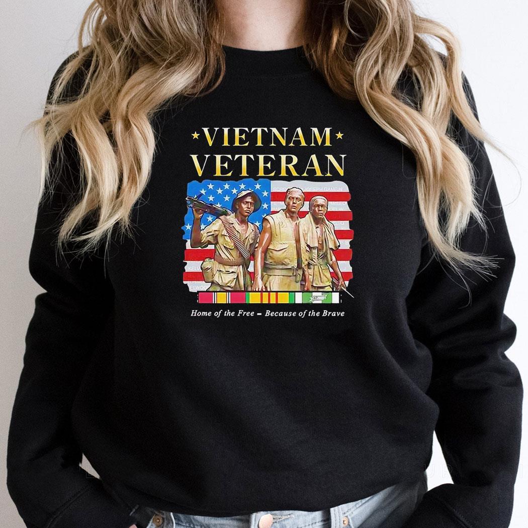 Vietnam Veteran Home Of The Free Because Of The Brave Usa Flag Shirt