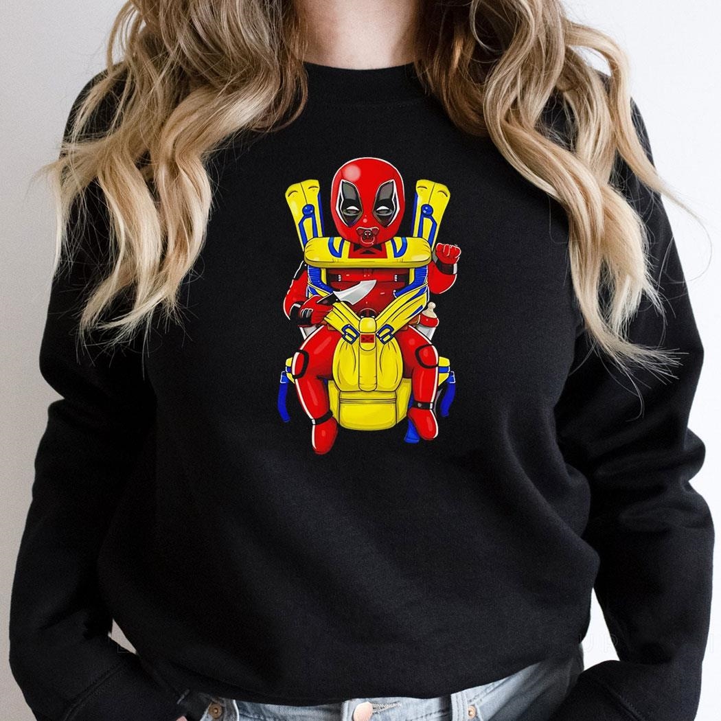 Wear Baby Deadpool In Baby Carrier Shirt