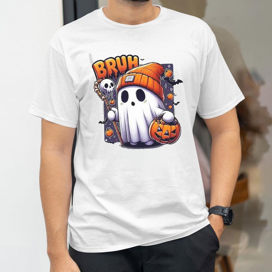 Halloween Bush Boo Print Casual Shirt