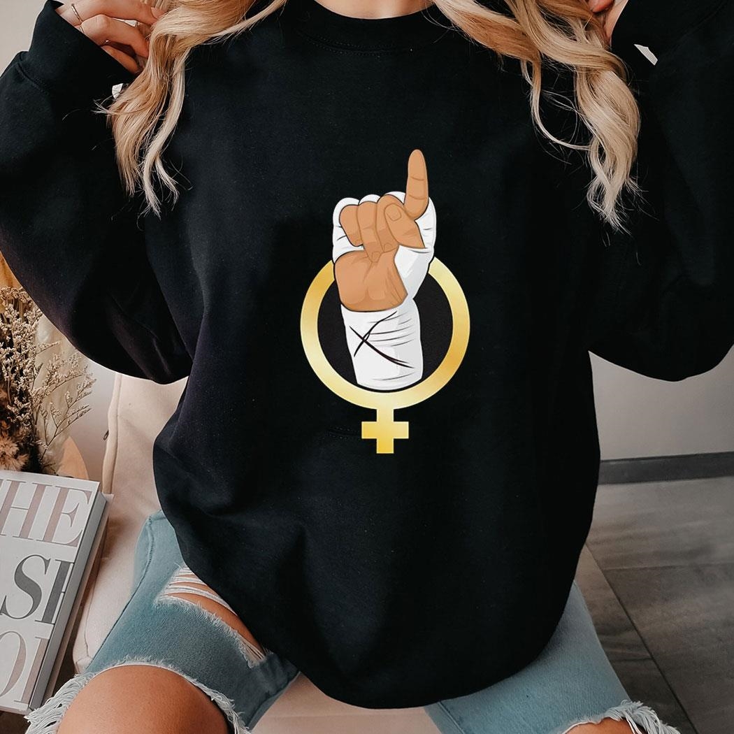 Gold Female Boxing Hand Logo Shirt