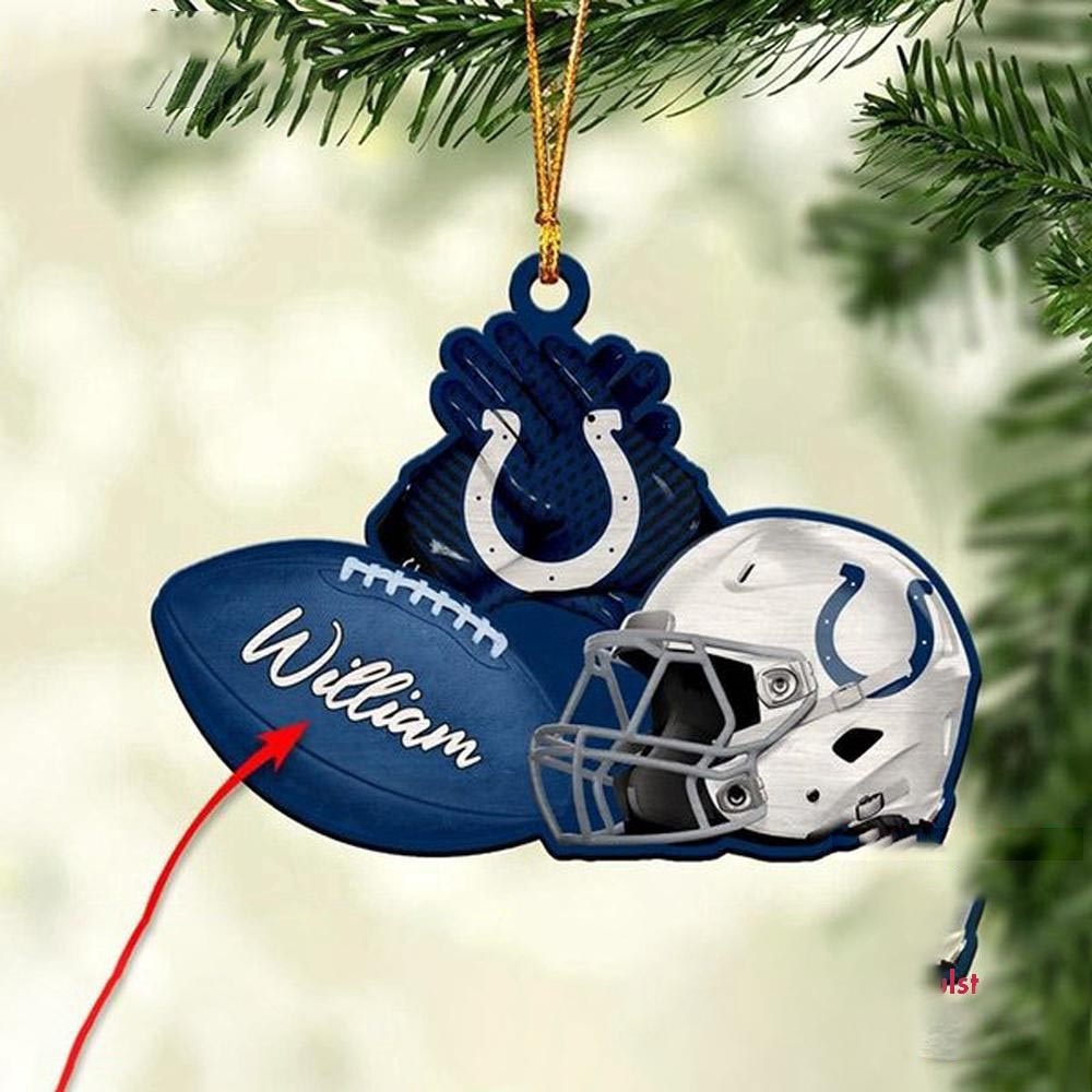 Indianapolis Colts Nfl Helmet Christmas Ornament Custom Name Decoration