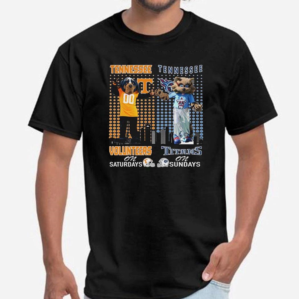 Tennessee Volunteers On Saturdays Smokey Tennessee Titans T-rac On Sundays Shirt