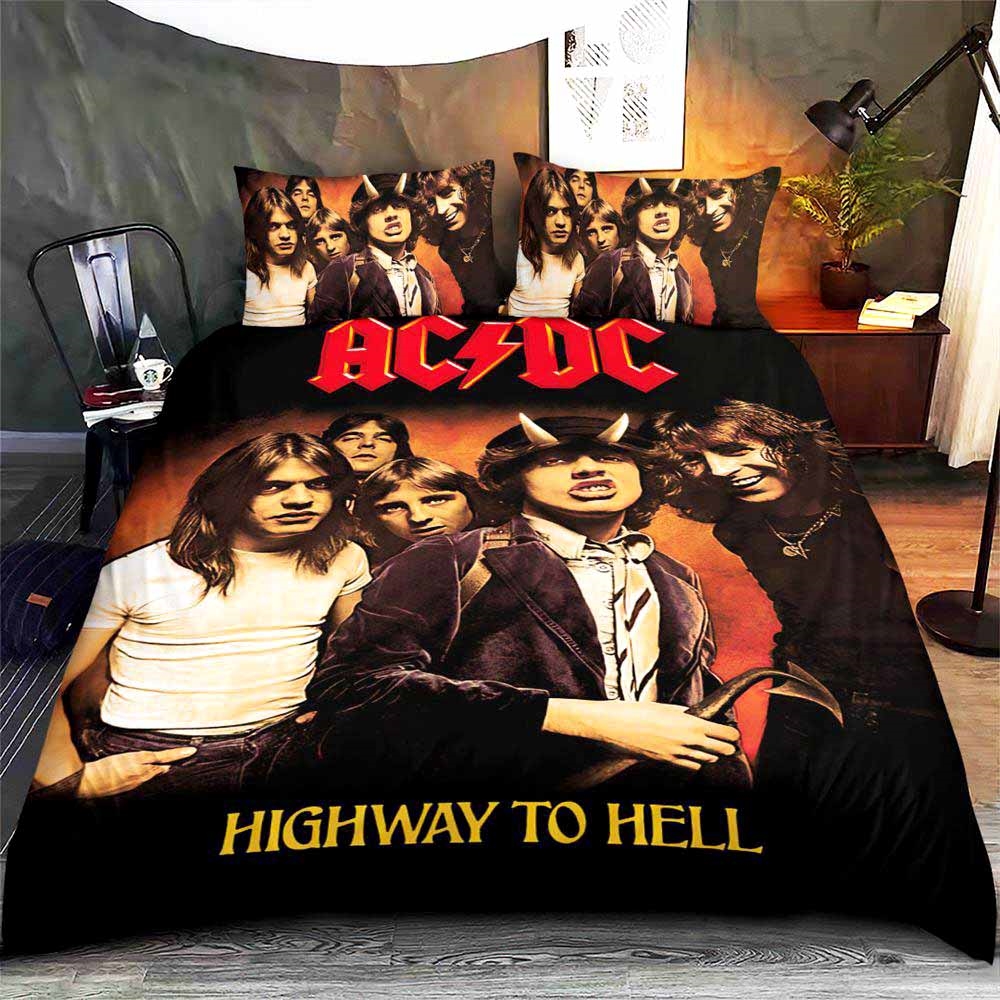 Ac Dc Music Band Quilt Blanket Bedding Set