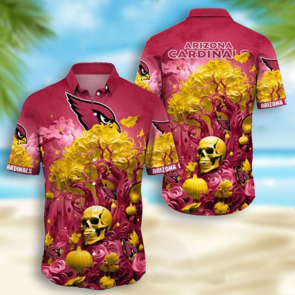 Atlanta Falcons Skull Pumpkin Halloween Hawaiian Shirt