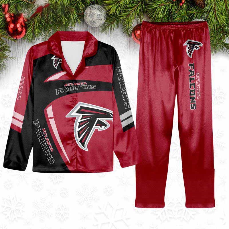 Atlanta Falcons Special Football Team Nfl Holiday Winter Satin Pajamas Set