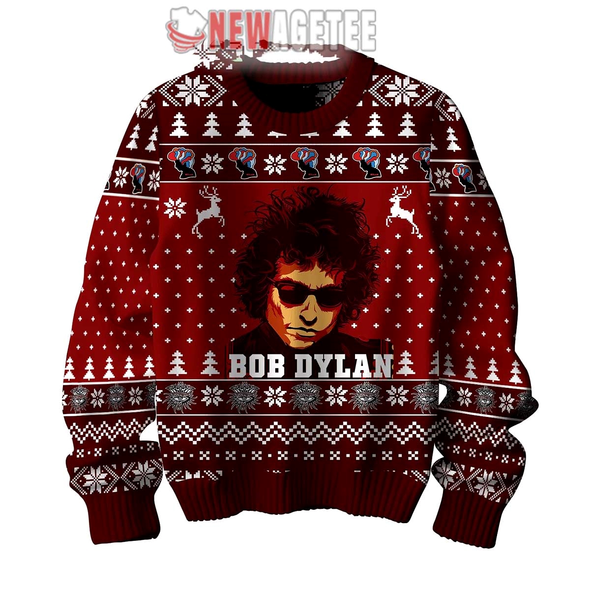 Bob Dylan Side Tracks Ugly Christmas Sweater