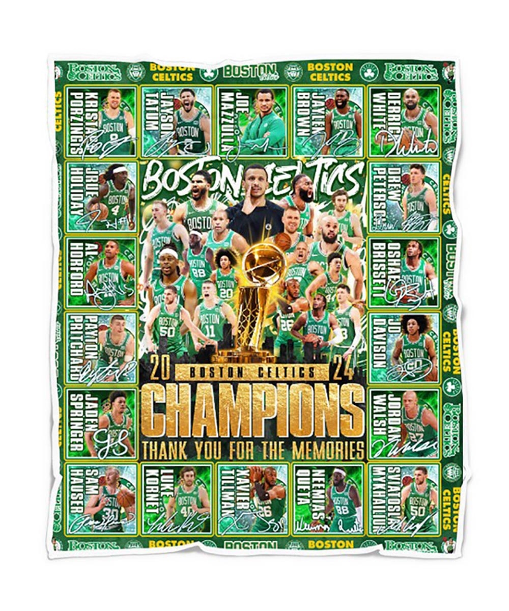 Boston Celtics Legends 2024 Team Personalized Quilt Fleece Blanket