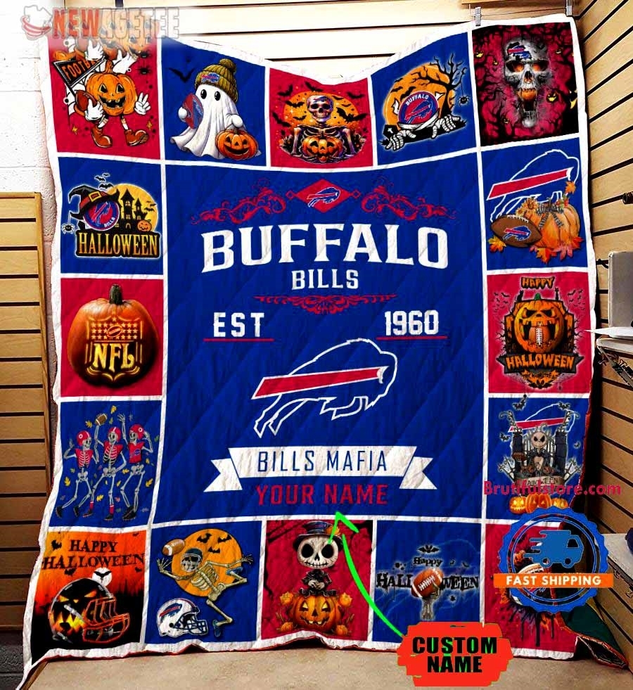 Baltimore Ravens Football Skeleton Pumpkin Skull Halloween Quilt Fleece Blanket