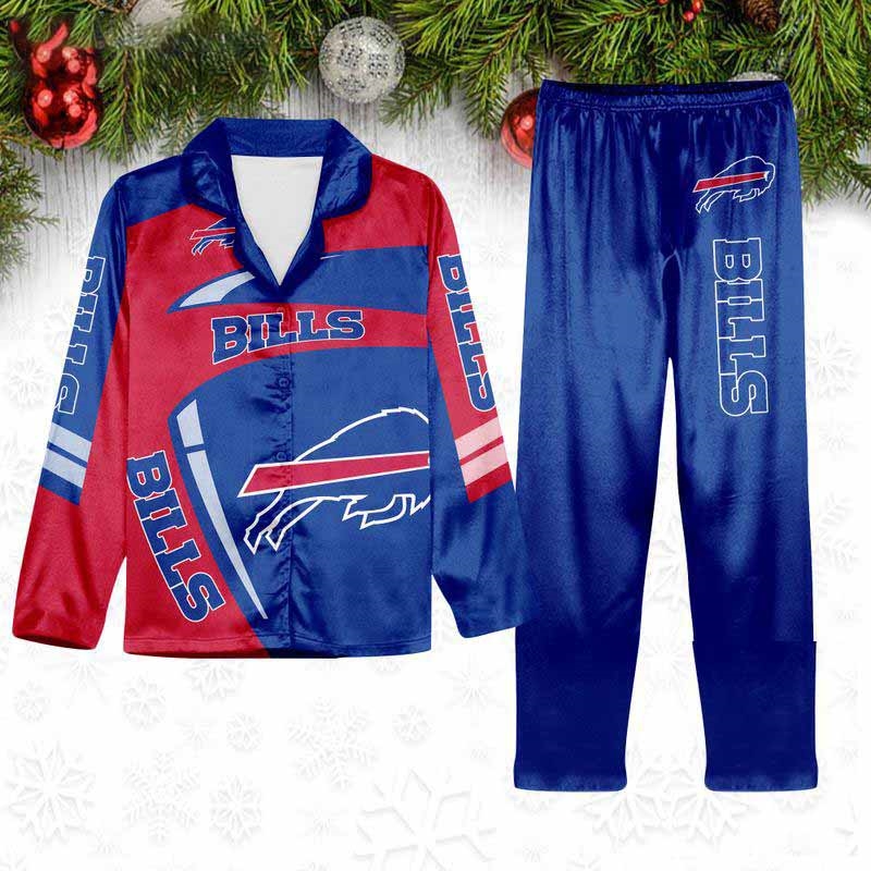 Buffalo Bills Special Football Team Nfl Holiday Winter Satin Pajamas Set