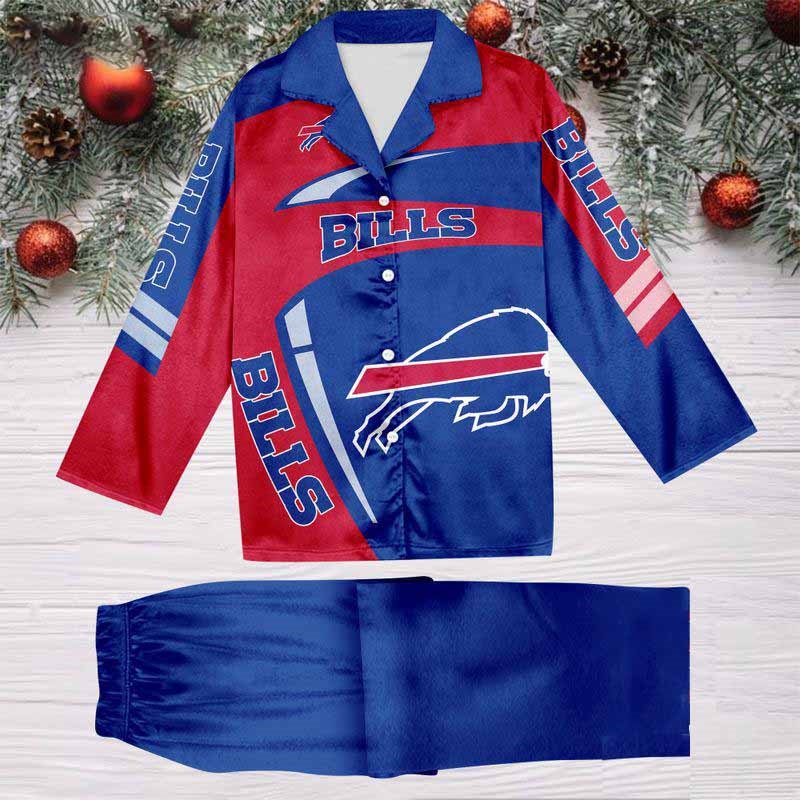 Buffalo Bills Special Football Team Nfl Holiday Winter Satin Pajamas Set