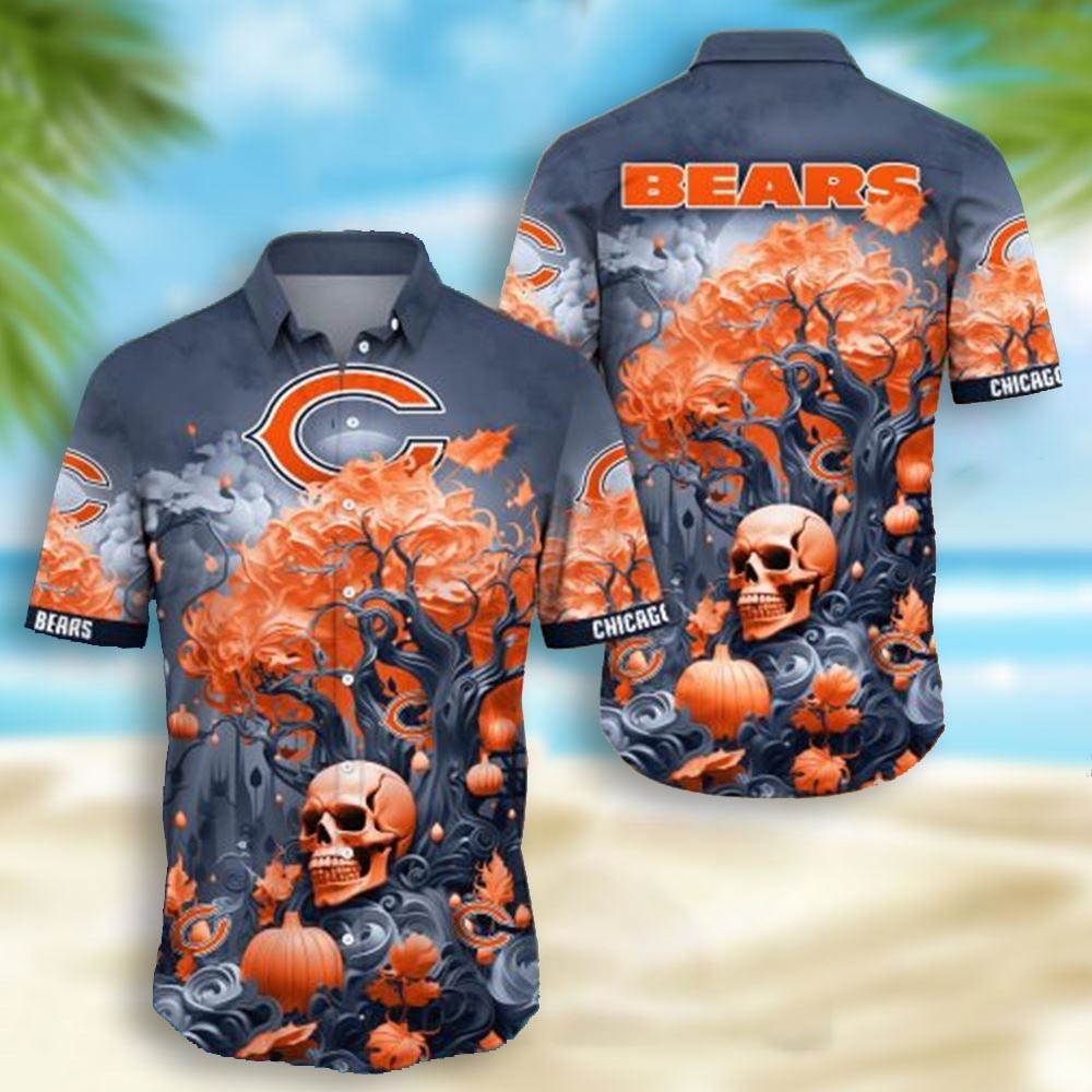 Carolina Panthers Skull Pumpkin Halloween Hawaiian Shirt