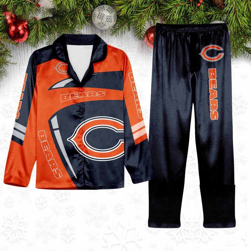 Chicago Bears Special Football Team Nfl Holiday Winter Satin Pajamas Set