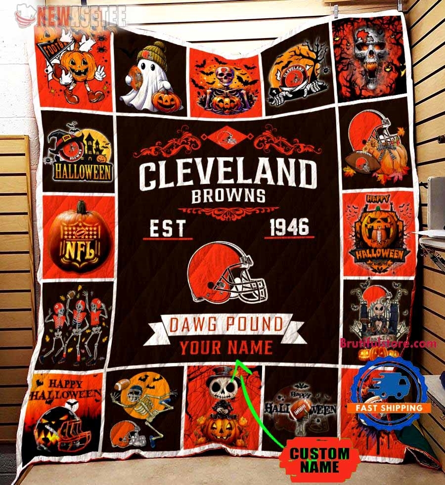 Cincinnati Bengals Football Skeleton Pumpkin Skull Halloween Quilt Fleece Blanket