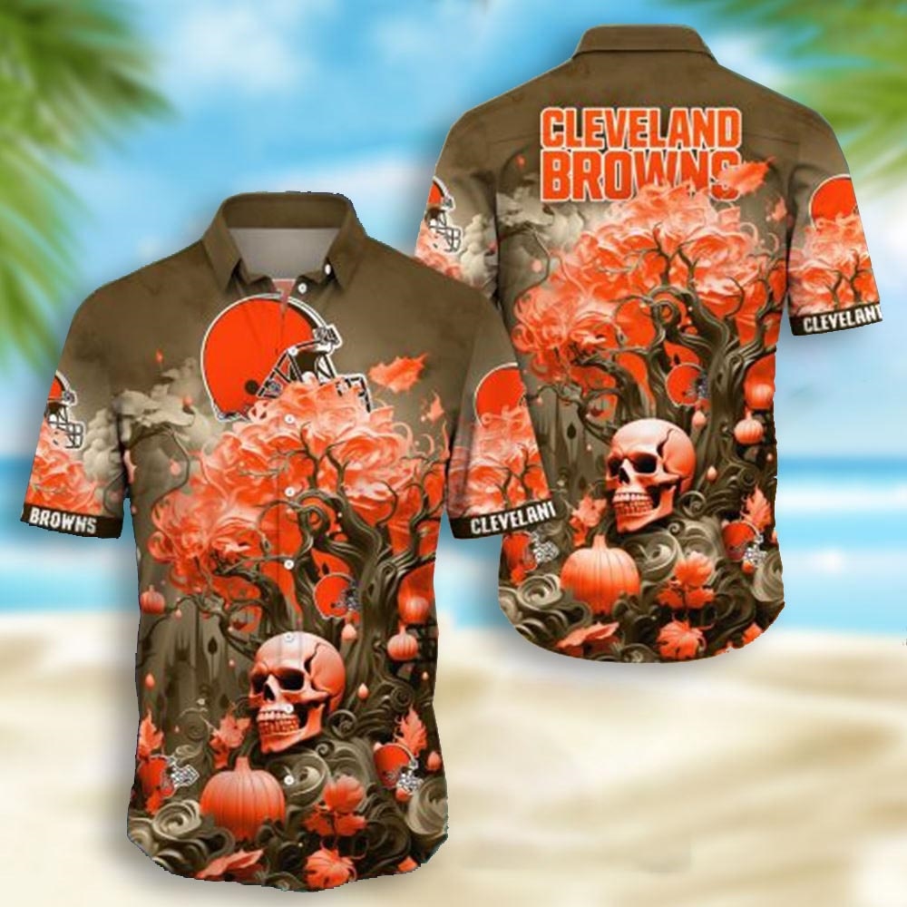 Cincinnati Bengals Skull Pumpkin Halloween Hawaiian Shirt