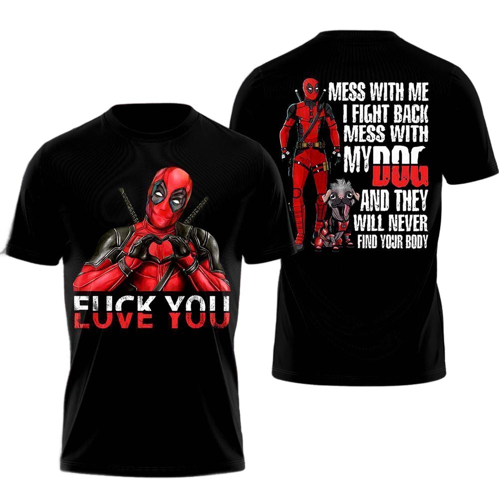 Cute Version Dogpool Deadpool And Wolverine Aop Shirt