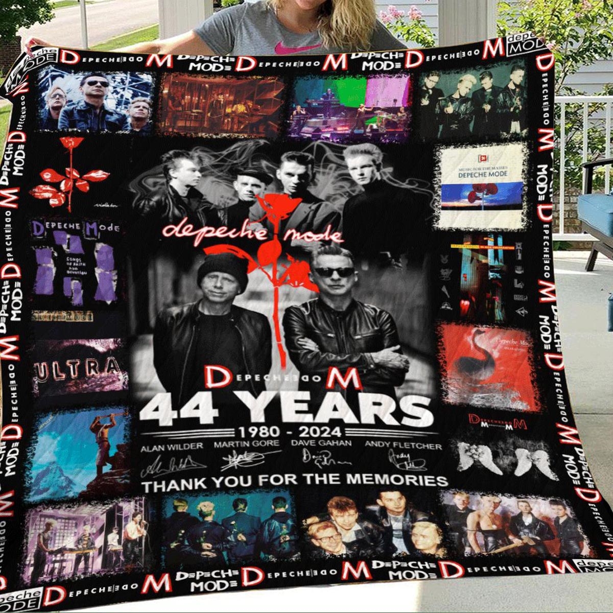 Depeche Mode 44 Years Thank For The Memories 1980-2024 Quilt Fleece Blanket