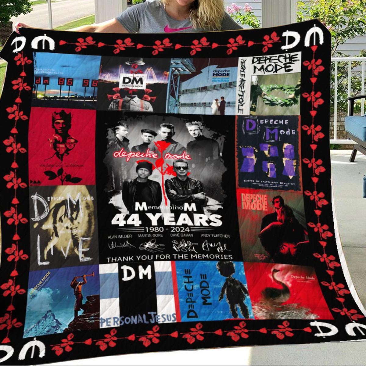 Depeche Mode 44 Years Of The Memories 1980-2024 Quilt Fleece Blanket