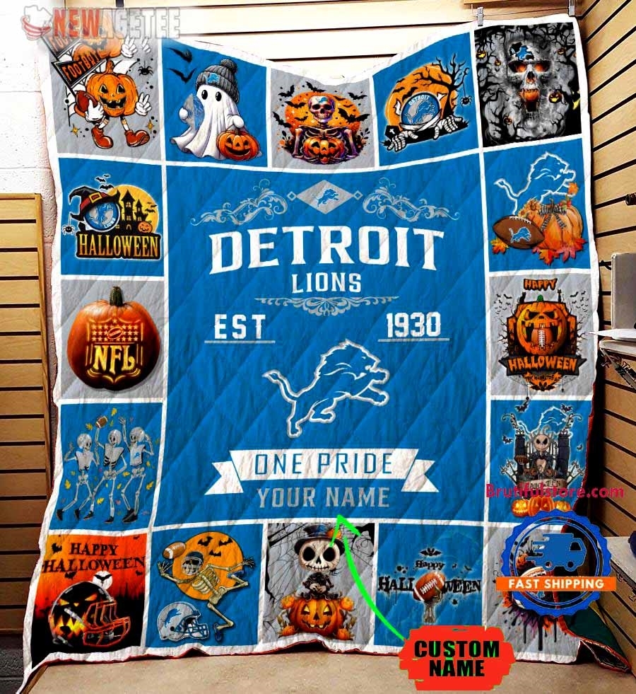 Denver Broncos Football Skeleton Pumpkin Skull Halloween Quilt Fleece Blanket