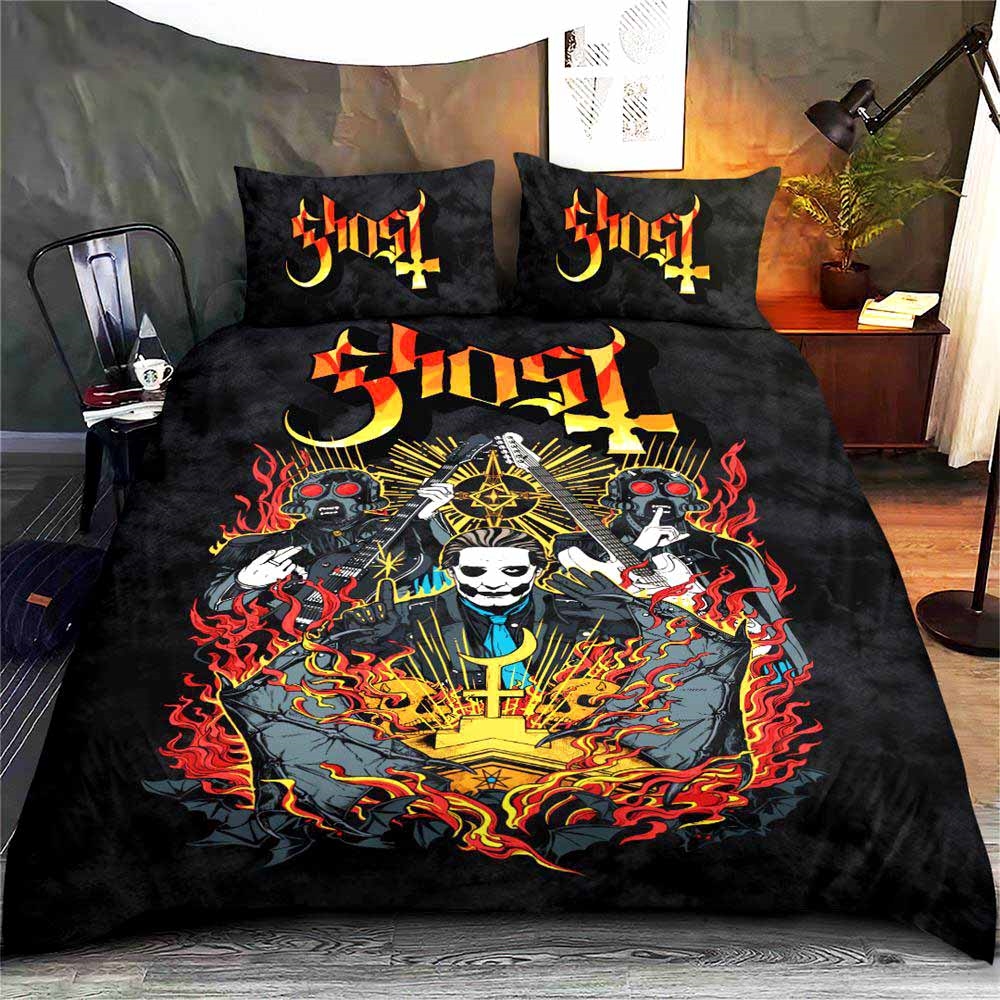 Ghost Band Duvet Cover And Pillow Case Bedding Set