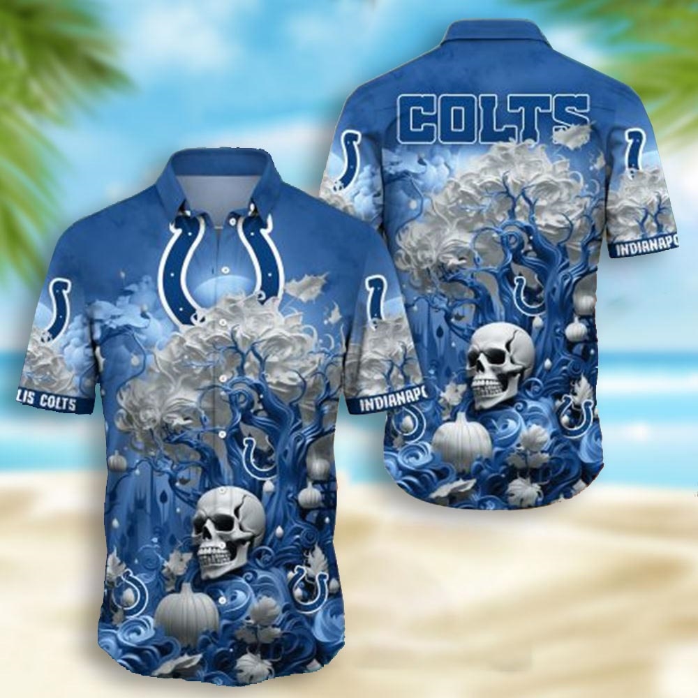 Houston Texans Skull Pumpkin Halloween Hawaiian Shirt