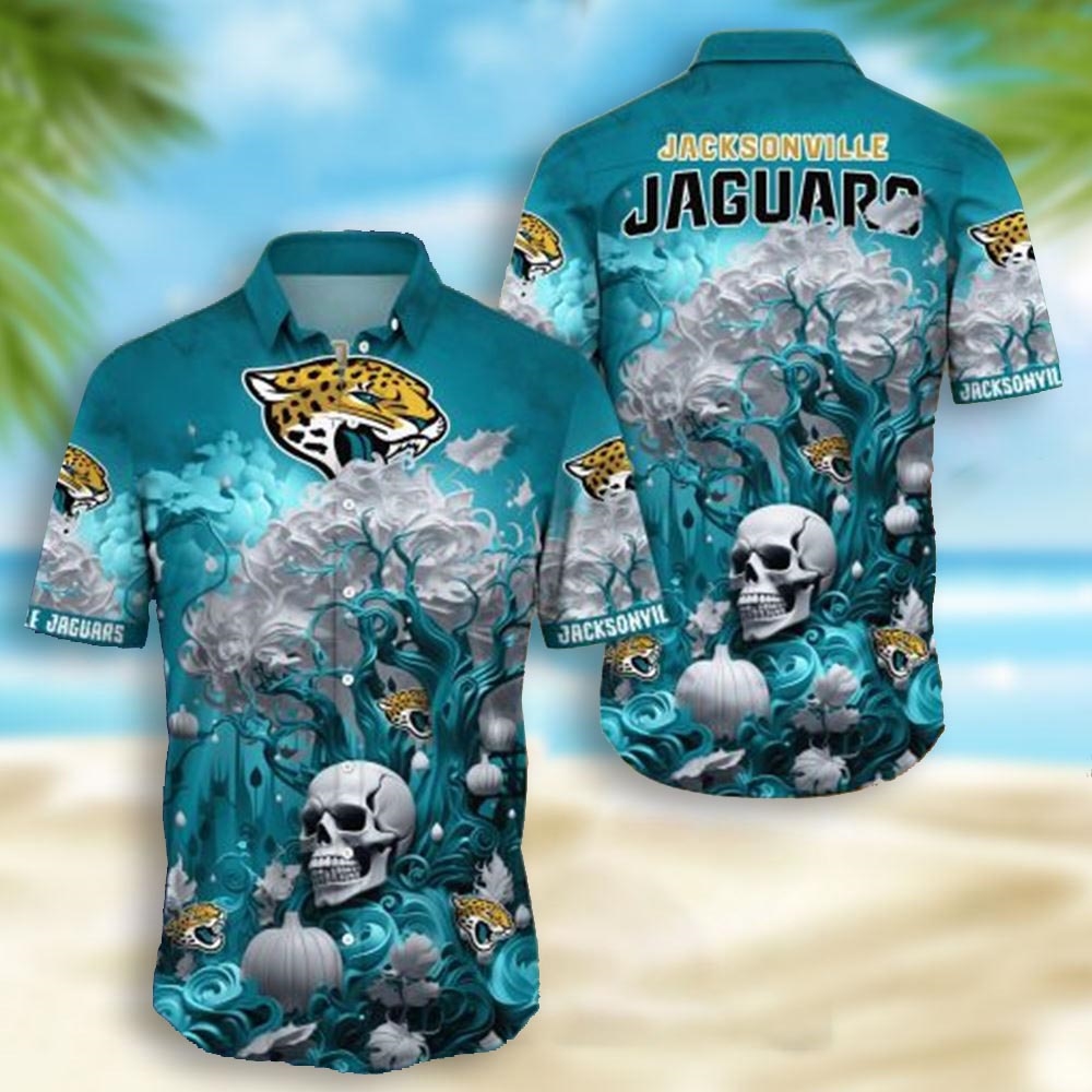 Jacksonville Jaguars Skull Pumpkin Halloween Hawaiian Shirt