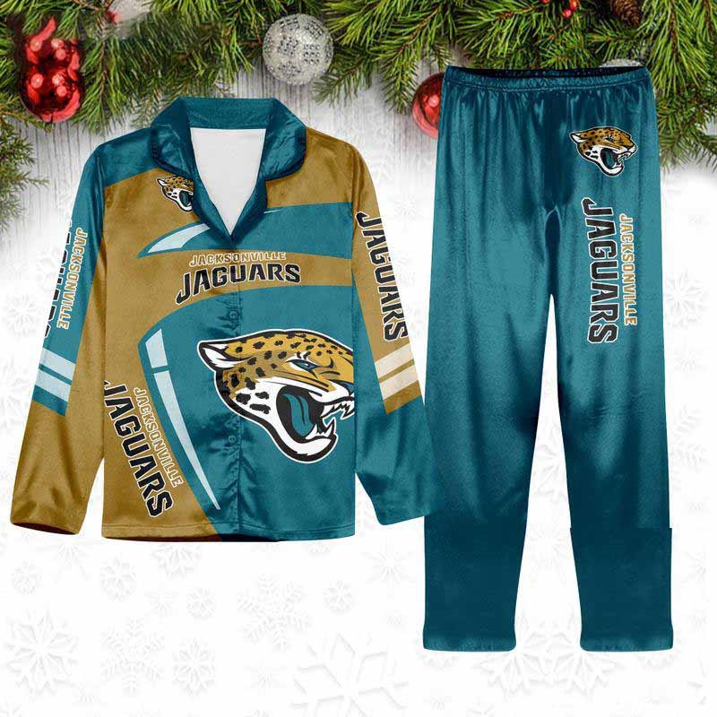 Jacksonville Jaguars Special Football Team Nfl Holiday Winter Satin Pajamas Set