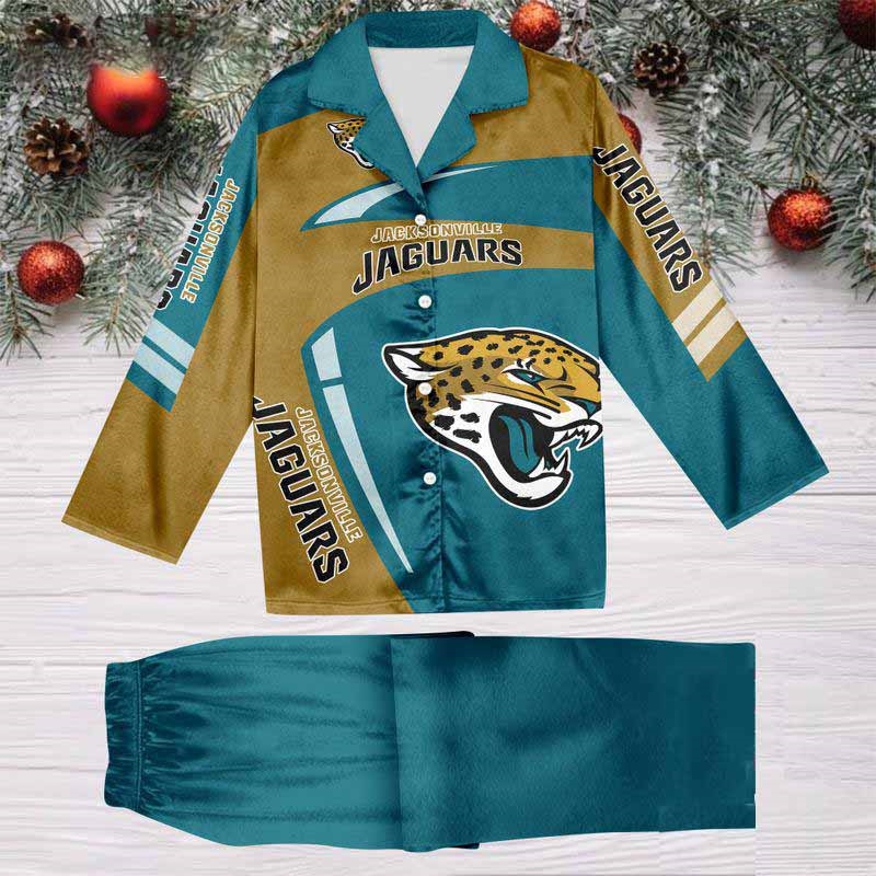 Jacksonville Jaguars Special Football Team Nfl Holiday Winter Satin Pajamas Set