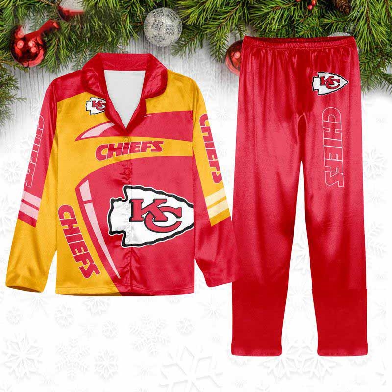 Kansas City Chiefs Special Football Team Nfl Holiday Winter Satin Pajamas Set