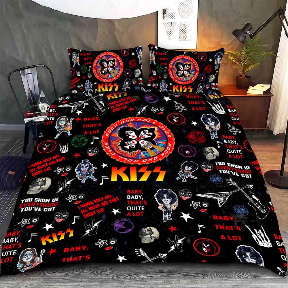 Kiss Rock Band 3d Printed Bedding Set