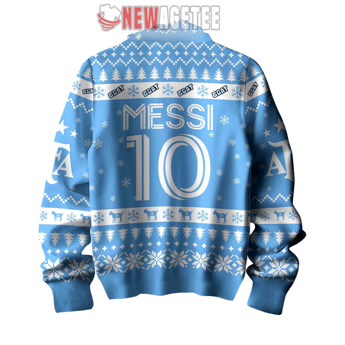 Messi The Goat Argentina Football Ugly Christmas Sweater