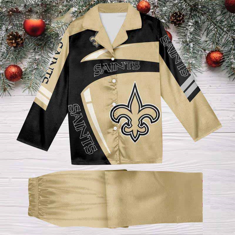 New Orleans Saints Special Football Team Nfl Holiday Winter Satin Pajamas Set