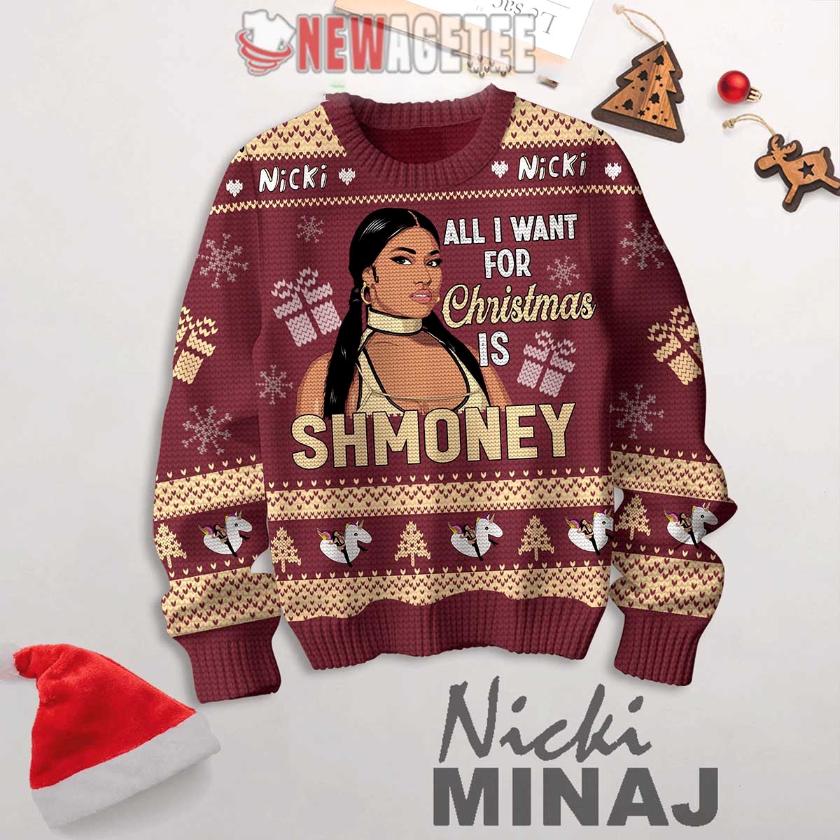 Nicki Minaj Shmoney Ugly Christmas Sweater