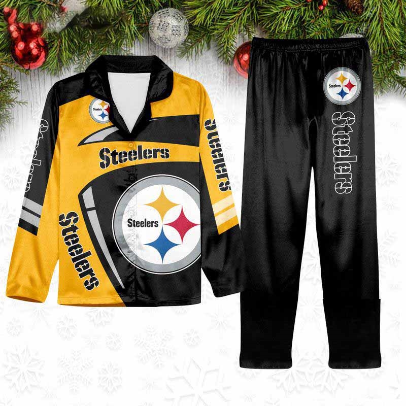 Pittsburgh Steelers Special Football Team Nfl Holiday Winter Satin Pajamas Set