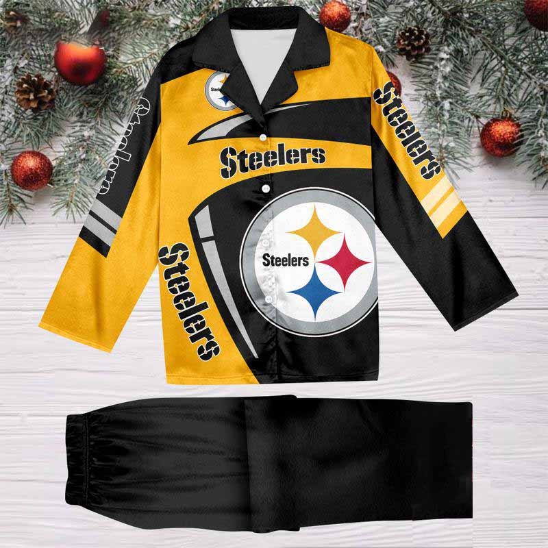 Pittsburgh Steelers Special Football Team Nfl Holiday Winter Satin Pajamas Set