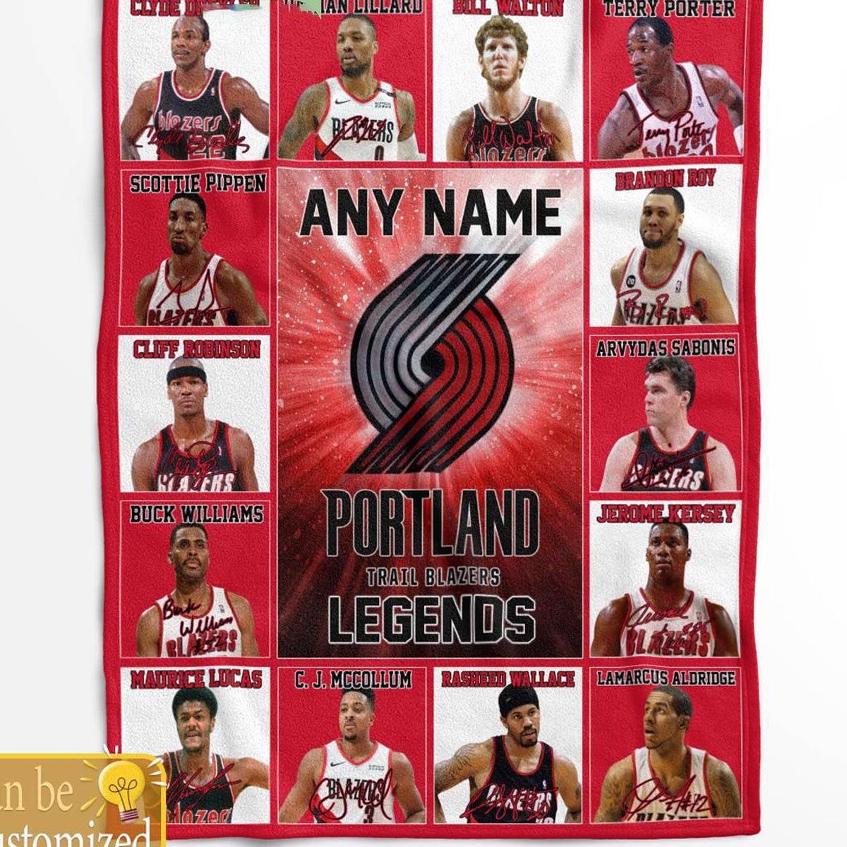 Portland Trail Blazers Legends 2024 Team Personalized Quilt Fleece Blanket