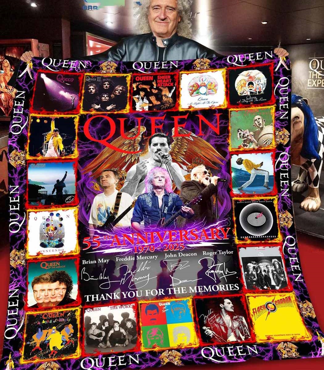 Queen 55th Anniversary 1970-2025 Thank You Quilt Fleece Blanket