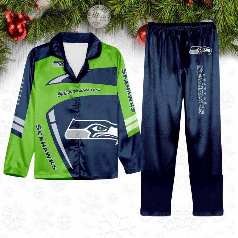 Seattle Seahawks Special Football Team Nfl Holiday Winter Satin Pajamas Set