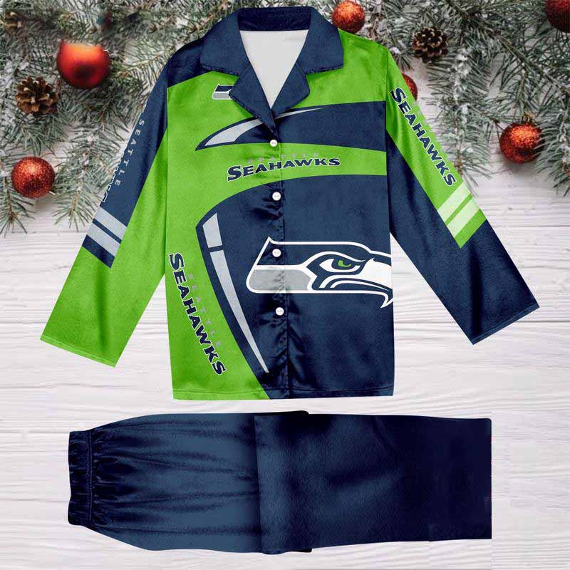 Seattle Seahawks Special Football Team Nfl Holiday Winter Satin Pajamas Set