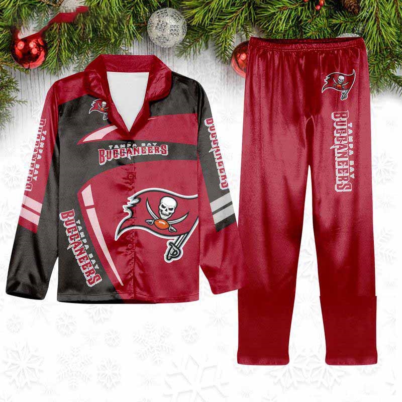 Tampa Bay Buccaneers Special Football Team Nfl Holiday Winter Satin Pajamas Set