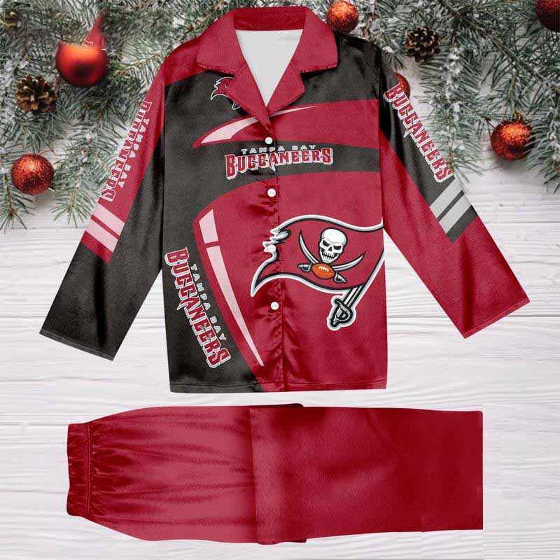 Tampa Bay Buccaneers Special Football Team Nfl Holiday Winter Satin Pajamas Set