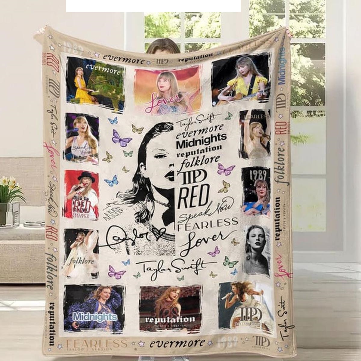 Taylor Swift Fearless Era Quilt Fleece Blanket